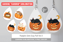 Earring Pumpkin Cats Fall Product Image 1