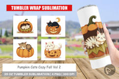 Tumbler Pumpkin Cats Fall Product Image 1