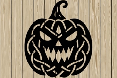 pumpkin celtic stencil silhouette SVG Product Image 1