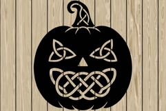 pumpkin celtic stencil silhouette SVG Product Image 1