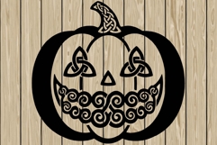 pumpkin celtic stencil silhouette SVG Product Image 1
