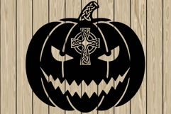 pumpkin celtic stencil silhouette SVG Product Image 1