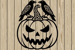 pumpkin celtic stencil silhouette SVG Product Image 1