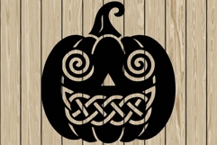 pumpkin celtic stencil silhouette SVG Product Image 1