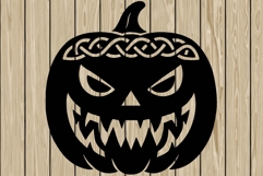 pumpkin celtic stencil silhouette SVG Product Image 1