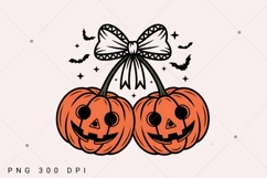 Pumpkin Cherries Png, Autumn Girly Png, Halloween Pumpkin Product Image 1