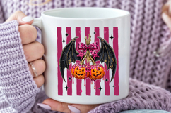 Pumpkin Cherry Bat Wings PNG,, Halloween Sublimation Design Product Image 5