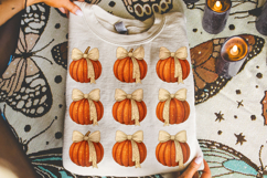 Halloween Coquette Pumpkin PNG, Pumpkin Fall Bow PNG, Autumn Product Image 3