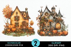 Pumpkin Cottage Illustration PNG Clipart Product Image 1
