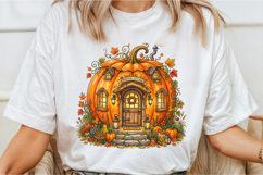Pumpkin Cottage House PNG Product Image 2