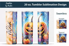 Pumpkin Add Your Name Tumbler Wrap for sublimation