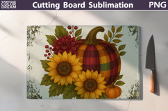 Pumpkin Floral Kitchen Cutting Board | Thanksgiving Design Product Image 1