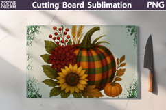Pumpkin Floral Kitchen Cutting Board | Thanksgiving Design Product Image 1