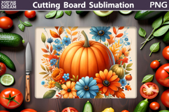 Pumpkin Cutting Board | Fall Kitchen Cutting Board Product Image 1