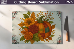 Pumpkin Floral Kitchen Cutting Board | Thanksgiving Design Product Image 1