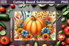 Pumpkin Cutting Board | Fall Kitchen Cutting Board Product Image 1