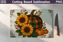 Pumpkin Floral Kitchen Cutting Board | Thanksgiving Design Product Image 1