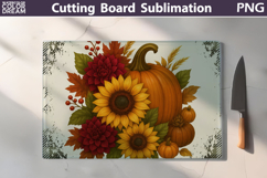 Pumpkin Floral Kitchen Cutting Board | Thanksgiving Design Product Image 1