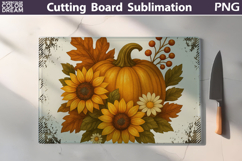 Pumpkin Floral Kitchen Cutting Board | Thanksgiving Design Product Image 1