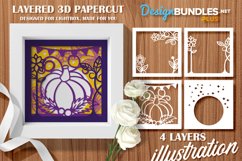 Halloween Pumpkin with Autumn Decoration 3D Layered Papercut Product Image 1