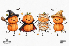 Halloween Pumpkin Character PNG, Halloween Sublimation PNG Product Image 1