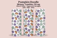 pumpkin doodle skinny tumbler sublimation wrap with high resolution 300 DPI and transparant background perfect for 20oz and 30oz skinny tumbler