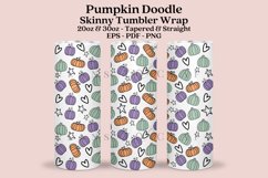 pumpkin doodle skinny tumbler sublimation wrap with high resolution 300 DPI and transparant background perfect for 20oz and 30oz skinny tumbler