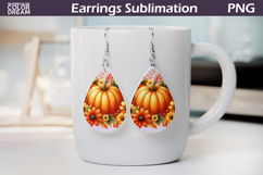 Pumpkin Teardrop Earrings | Fall Teardrop Earrings Product Image 1