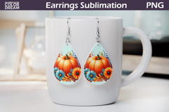 Pumpkin Teardrop Earrings | Fall Teardrop Earrings Product Image 1