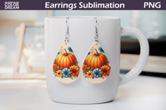 Pumpkin Teardrop Earrings | Fall Teardrop Earrings Product Image 1