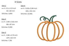 Pumpkin Embroidery Design - Autumn Embroidery Pattern Product Image 2