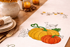 Two Pumpkins with leaves Embroidery Design Product Image 4