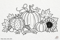 Pumpkin Fall Autumn SVG PNG Sublimation Product Image 1
