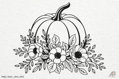 Pumpkin Fall Autumn SVG PNG Sublimation Product Image 1