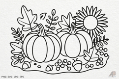Pumpkin Fall Autumn SVG PNG Sublimation Product Image 1