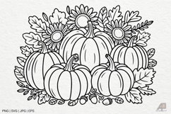 Pumpkin Fall Autumn SVG PNG Sublimation Product Image 1