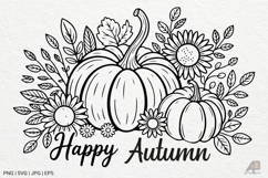 Pumpkin Fall Autumn SVG PNG Sublimation Product Image 1