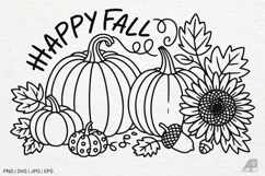 Pumpkin Fall Autumn SVG PNG Sublimation Product Image 1