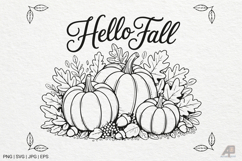 Pumpkin Fall Autumn SVG PNG Sublimation Product Image 1