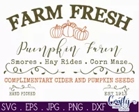 Farm Fresh Pumpkin Farm Fall Farmhouse Sign Svg Product Image 2