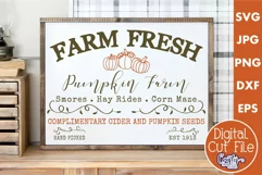 Farm Fresh Pumpkin Farm Fall Farmhouse Sign Svg Product Image 1