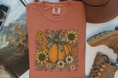 Pumpkin Floral Boho PNG, Rustic style pumpkin design Product Image 2