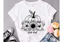 Fall Pumpkin With Flowers Svg, Pumpkin Floral Svg Files. Product Image 2