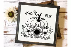 Fall Pumpkin With Flowers Svg, Pumpkin Floral Svg Files. Product Image 4