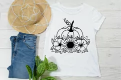 Fall Pumpkin With Flowers Svg, Pumpkin Floral Svg Files. Product Image 7