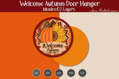 Laser Cut Welcome autumn door sign Product Image 2
