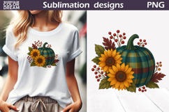 Pumpkin Floral Clipart | Thanksgiving Sublimation Product Image 1