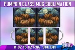 Pumpkin Glass Mug Sublimation | 11 oz 15 oz Mug | PNG File Product Image 1
