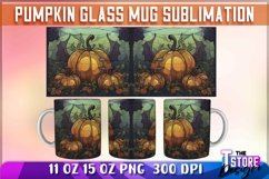 Pumpkin Glass Mug Sublimation | 11 oz 15 oz Mug | PNG File Product Image 1