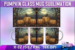 Pumpkin Glass Mug Sublimation | 11 oz 15 oz Mug | PNG File Product Image 1
